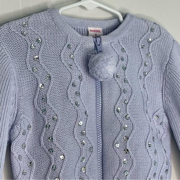 Vintage Gymboree Apre Ski zip up cardigan 2004 Lavender Ribbed Size 4 - Picture 3 of 12